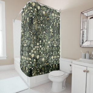 Penelope Dark Daisy Floral Shower Curtain