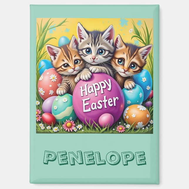 PENELOPE ~ EASTER KITTENS Easter Eggs~  Magnet (Front)