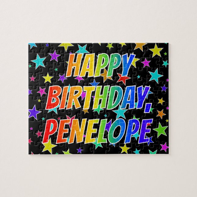 "PENELOPE" First Name, Fun "HAPPY BIRTHDAY" Jigsaw Puzzle (Horizontal)