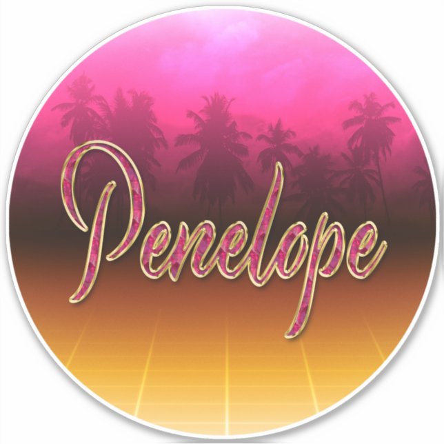 Penelope First Name Name pink sticker (Front)