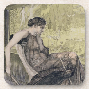 Penelope weaving a shroud for Laertes her father-i Coaster