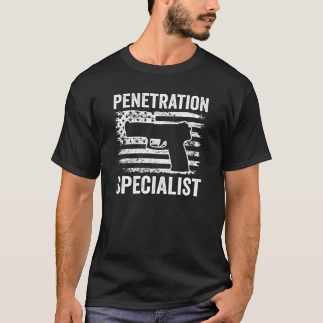 Penetration Specialist   Pistol Usa Flag   Mens Gu T-Shirt (Front)