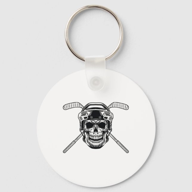Penger Instructions Press Em Here Biker And Hockey Key Ring (Front)