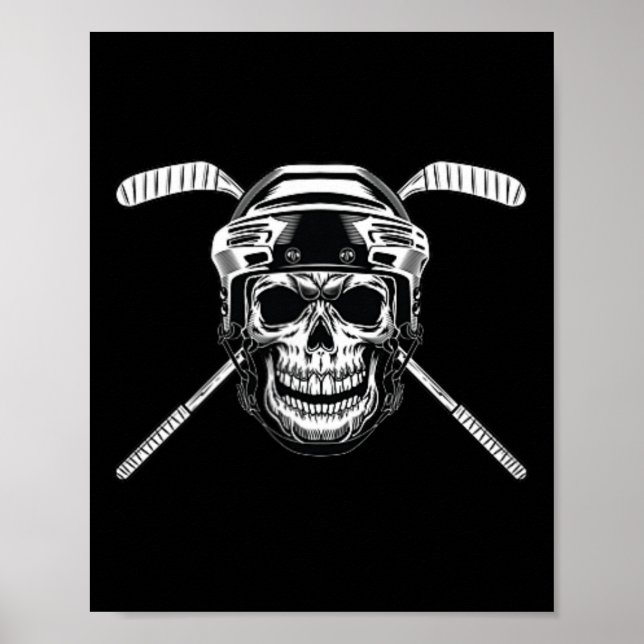 Penger Instructions Press Em Here Biker And Hockey Poster (Front)