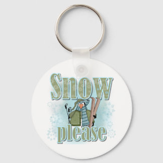 Pengin Ski Snow Please Key Ring