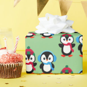 Pengiums Christmas Holiday Spirit Wrapping Paper
