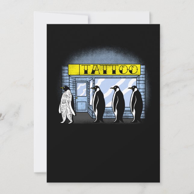 Pengiun tattoo gift thank you card (Front)