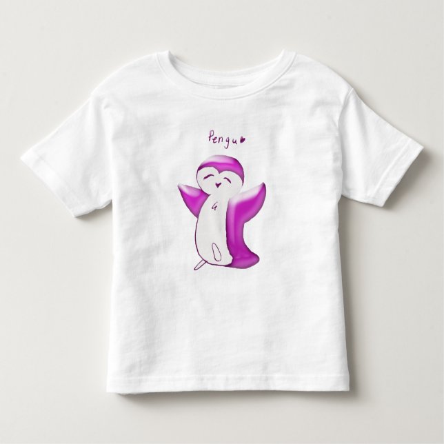 Pengu Happy Penguin(BrightPink) Toddler Tshirt (Front)