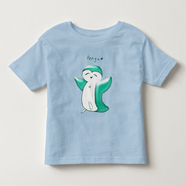 Pengu Happy Penguin(Green) Toddler Tshirt (Front)