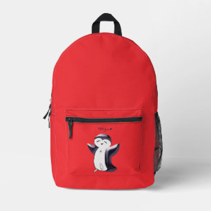 Pengu Happy Penguin Kids Black-Red Printed Backpack