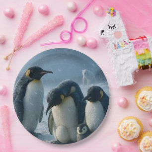 Penguin 22.9 cm round paper plate