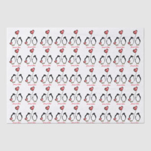 Penguin 25th (or any) silver wedding anniversary tissue paper