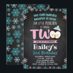 Penguin 2nd Birthday Invitation Chalkboard<br><div class="desc">Waddle on over with these cute Penguin Invitations!
You will be able to edit your details. Graphics by MyClipartStore</div>