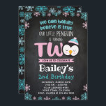 Penguin 2nd Birthday Invitation Chalkboard<br><div class="desc">Waddle on over with these cute Penguin Invitations!
You will be able to edit your details. Graphics by MyClipartStore</div>