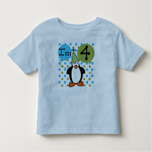 Penguin 4th Birthday Toddler T-Shirt