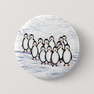 penguin 6 cm round badge