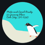 Penguin Address Labels<br><div class="desc">Make a cheerful statement with this contemporary address sticker. Suitable for holiday cards or all year round. Related items,  including greeting cards,  invitations,  and gift tags are in my Winter Holidays gallery.</div>