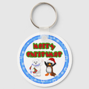Penguin and Bears Christmas Wish Key Ring