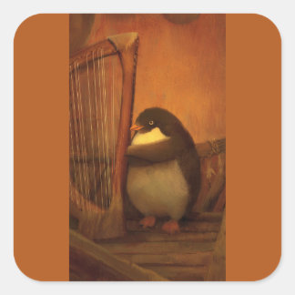 Penguin And Harp – A Quiet Moment Of Music Square Sticker