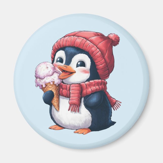 Penguin and Ice Cream Magnet (Front)