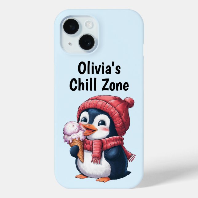 Penguin and Ice Cream Phone Case (Back)