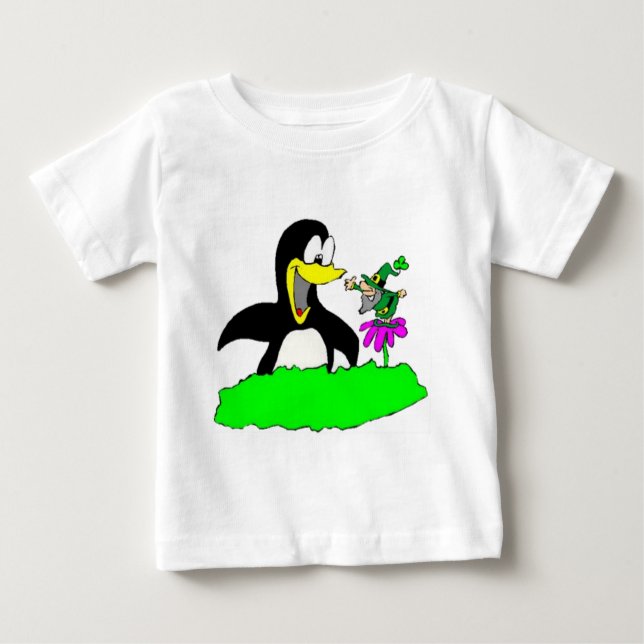 Penguin and Leprechaun Baby T-Shirt (Front)