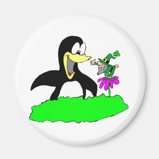 Penguin and Leprechaun Magnet (Front)