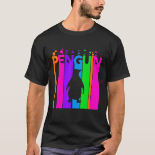 Penguin Animal Rainbow Bubble With Silhouette T-Shirt