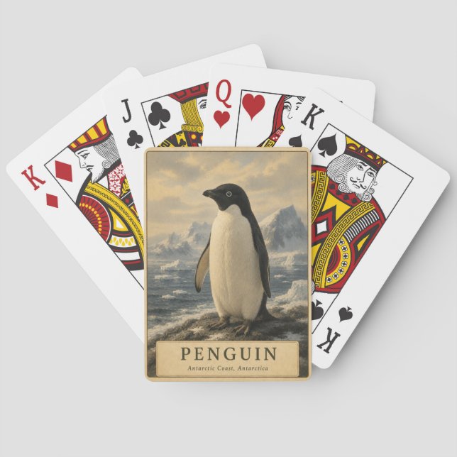 Penguin Antarctic Coast VINTAGE Playing Cards (Back)