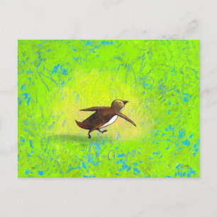 Penguin art hurried rushing Grace Under Pressure Postcard