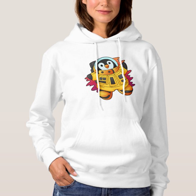 Penguin as Astronaut in Suit Hoodie (Front)