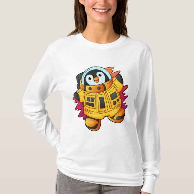 Penguin as Astronaut in Suit T-Shirt (Front)