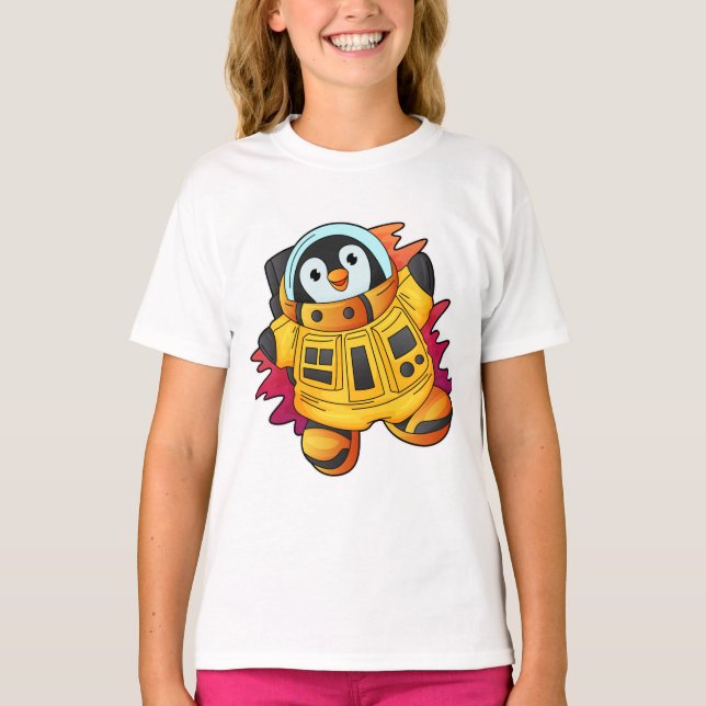 Penguin as Astronaut in Suit T-Shirt (Front)