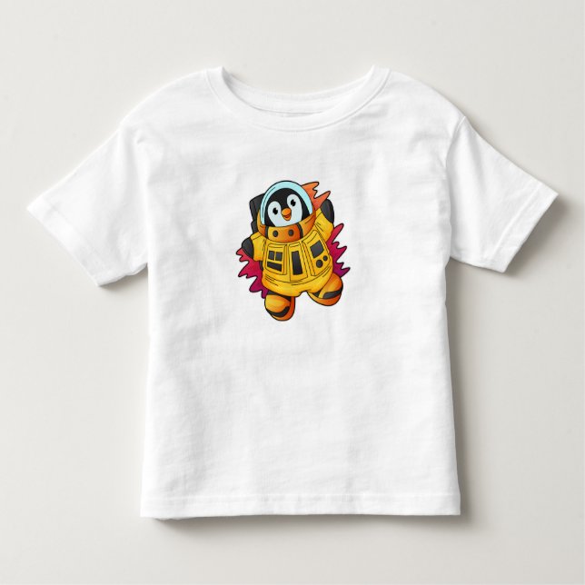 Penguin as Astronaut in Suit Toddler T-Shirt (Front)