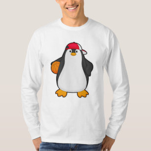 Penguin as Basketball player with Basketball ball T-Shirt