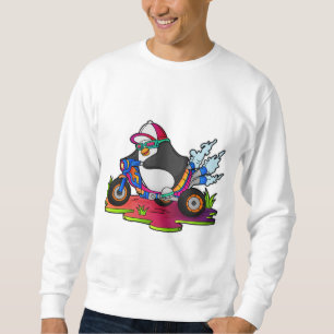 Penguin as Biker with Motorcycle Sweatshirt