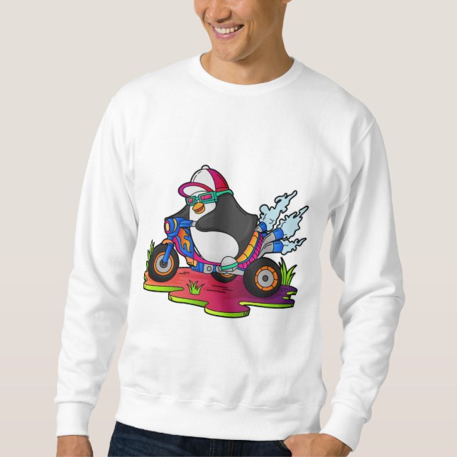 Penguin as Biker with Motorcycle Sweatshirt (Front)