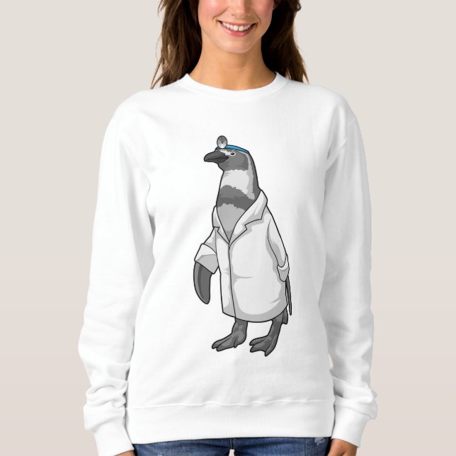 Penguin as Doctor with Doctor's coat Sweatshirt (Front)