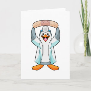 Penguin as Doctor with Plaster Card