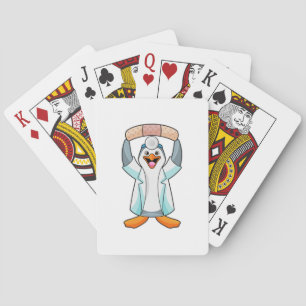 Penguin as Doctor with Plaster Playing Cards