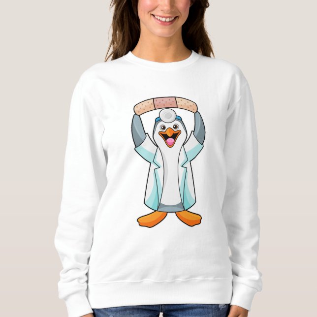 Penguin as Doctor with Plaster Sweatshirt (Front)
