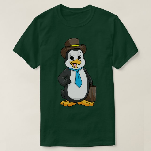 Penguin as entrepreneur with a briefcase T-Shirt (Design Front)