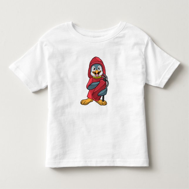 Penguin as Firefighter with Extinguisher Toddler T-Shirt (Front)