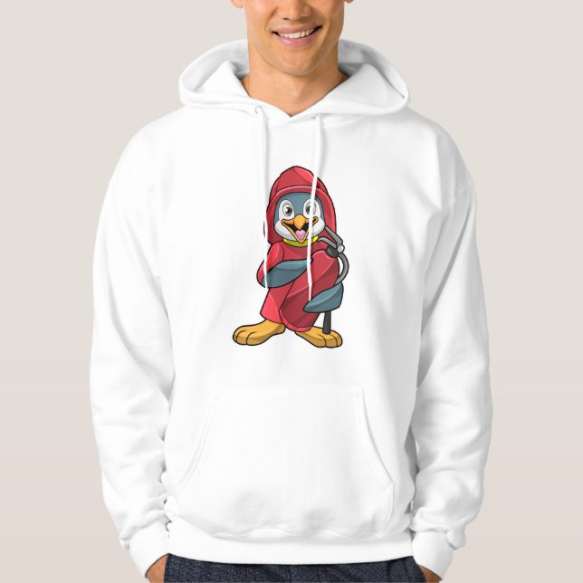 Penguin as Firefighter with Fire extinguisher Hoodie (Front)