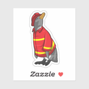 Penguin as Firefighter with Helmet