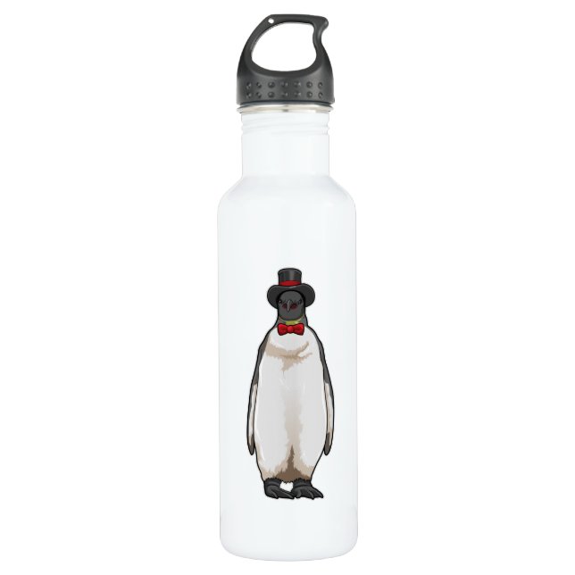 Penguin as Gentleman with Hat 710 Ml Water Bottle (Front)