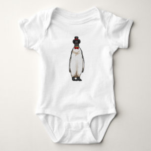 Penguin as Gentleman with Hat Baby Bodysuit