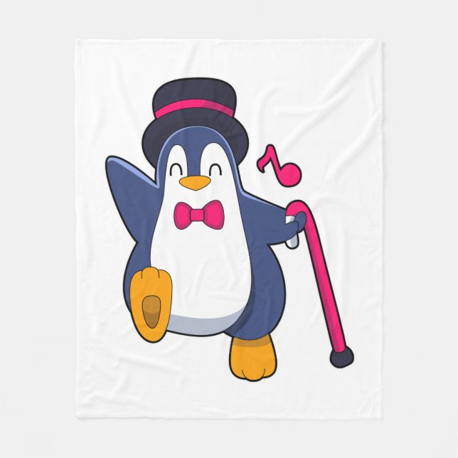 Penguin as Groom with Tie Fleece Blanket (Front)