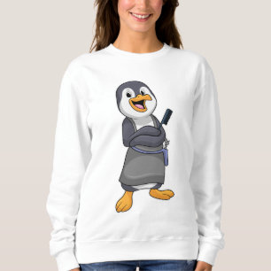 Penguin as Hair stylist with Comb Sweatshirt
