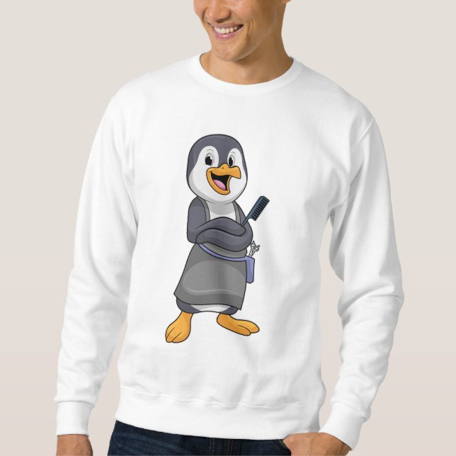Penguin as Hair stylist with Comb Sweatshirt (Front)